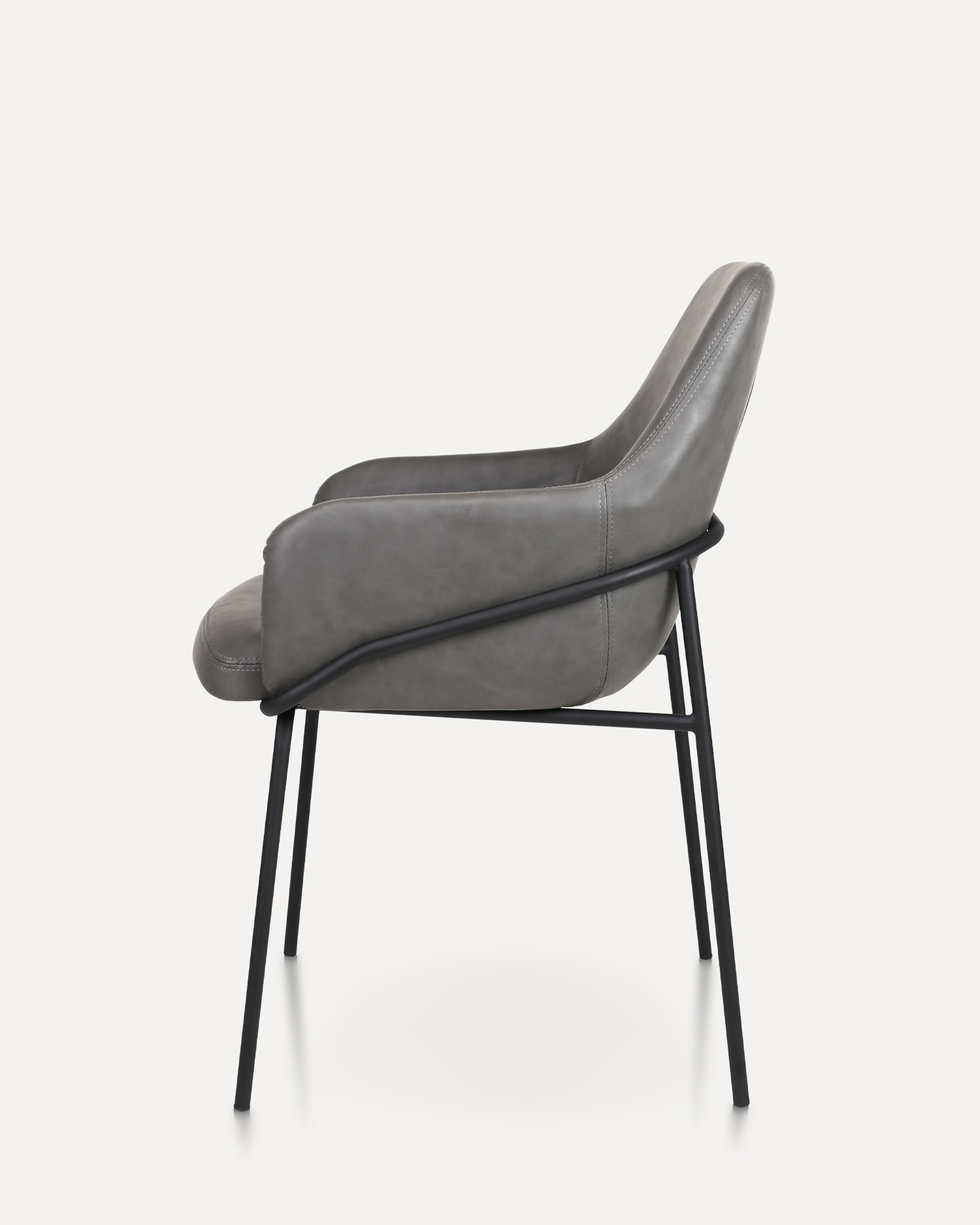 Leder -Essstuhl mit Arm Leder -Essstuhl mit Arm