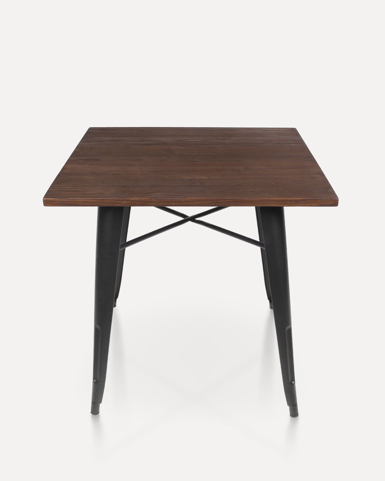 Quadratischer Holz Esstisch mit Metallbeinen Quadratischer Holz Esstisch mit Metallbeinen