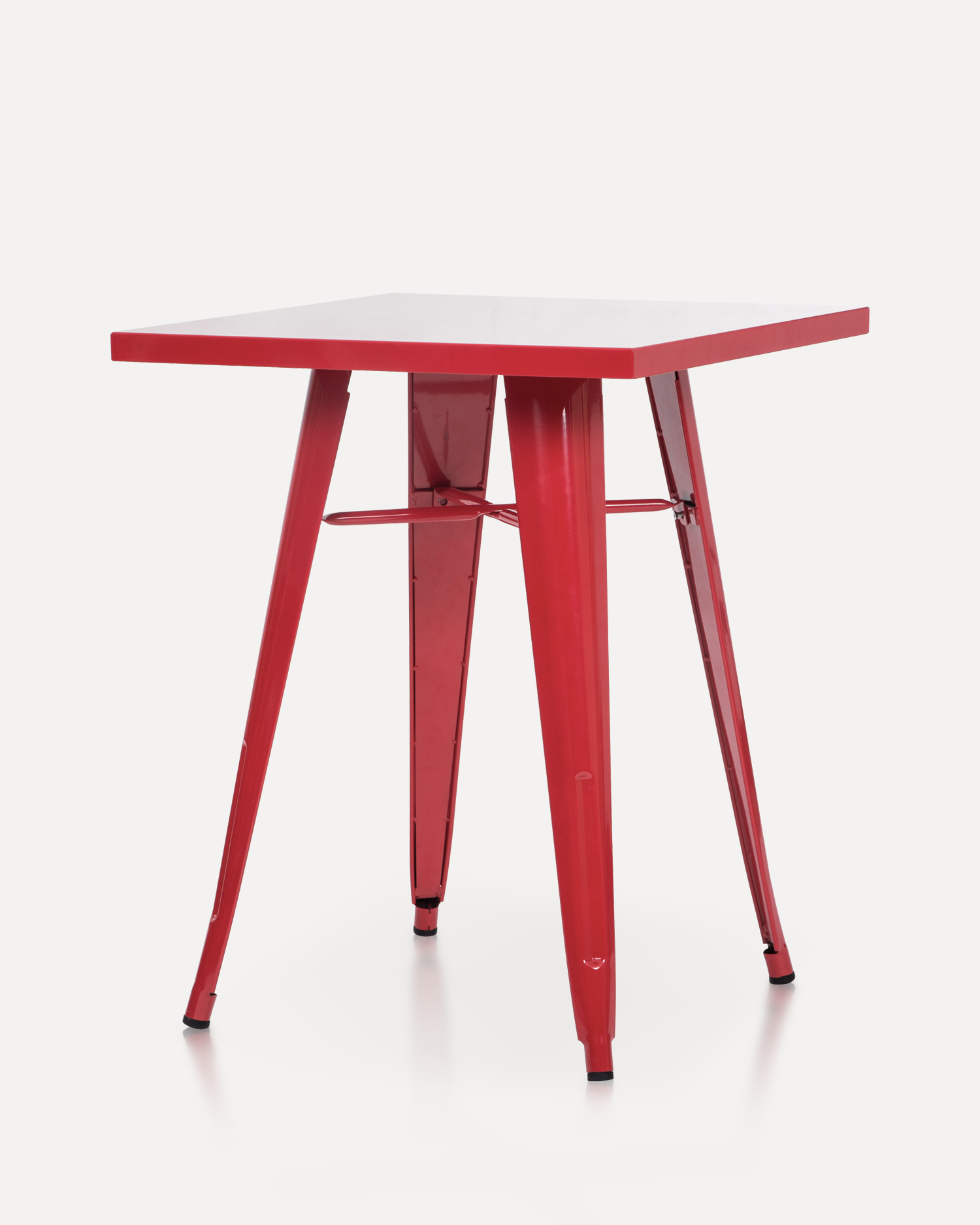 Vintage -Stil roter Metalltisch Vintage -Stil roter Metalltisch